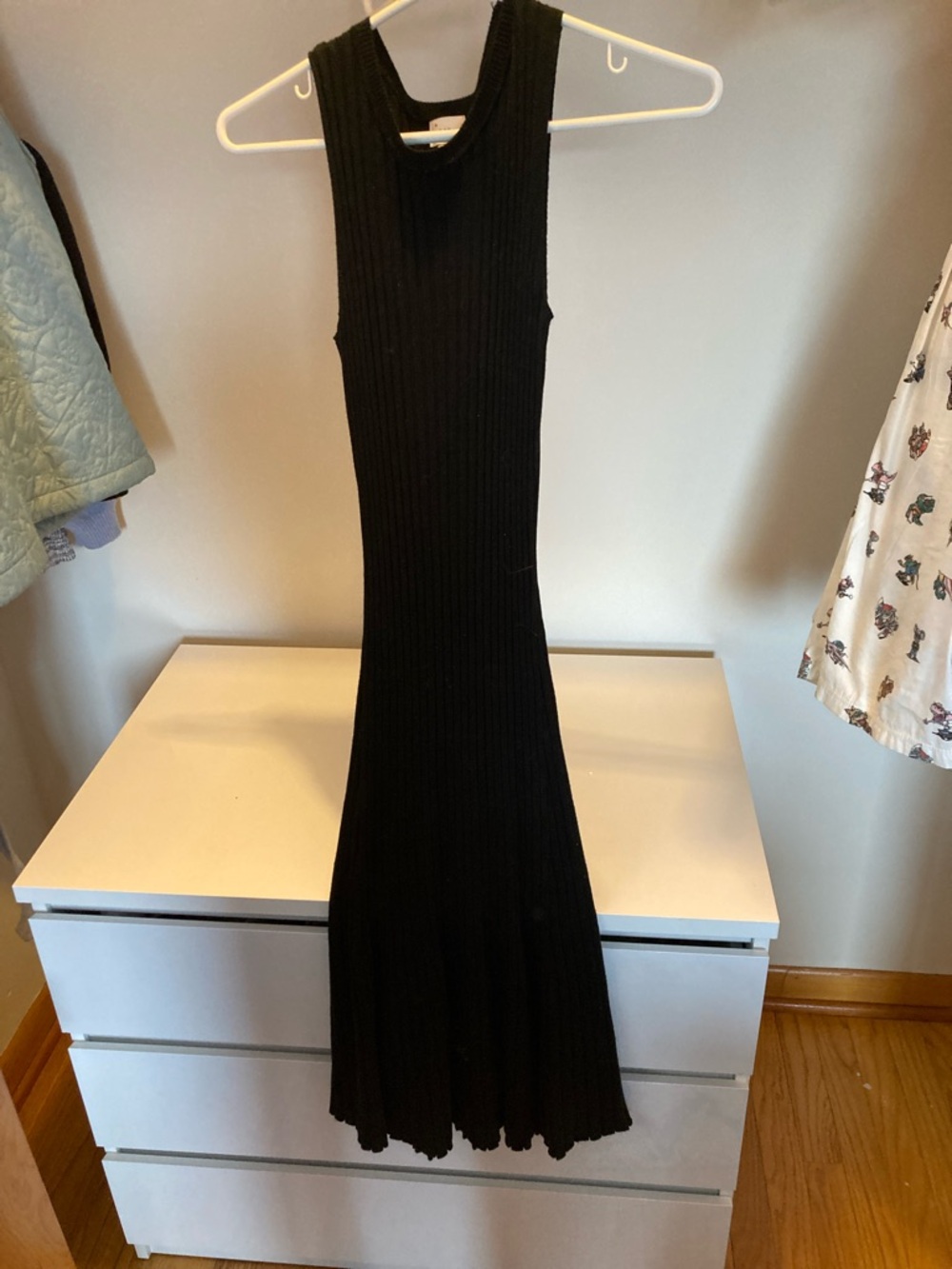 a new day Black Sleeveless Ribbed Maxi Dress